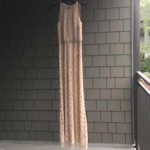 Adrianna Papell Art Deco Beaded halter Madigan - Picture 3 of 7